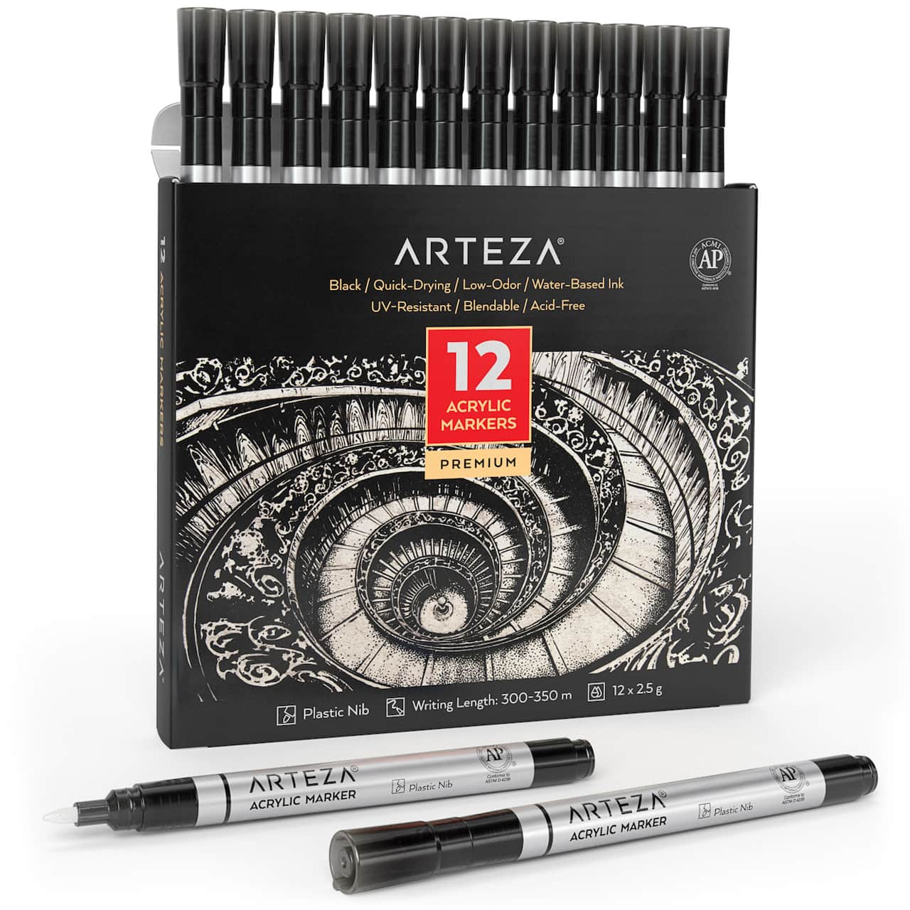 Arteza® Black Extra Fine Acrylic Paint Markers, 12ct.